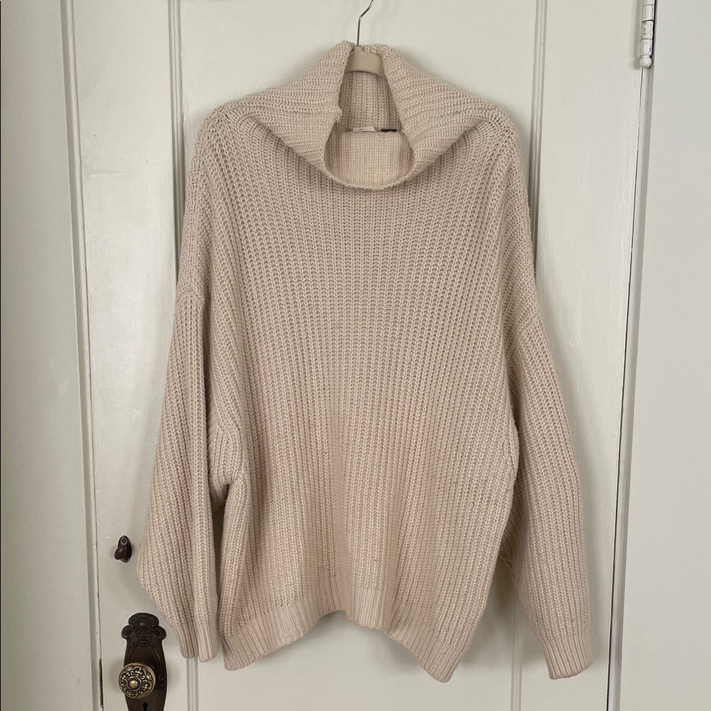 Free People Beige cowl neck Sweater-medium